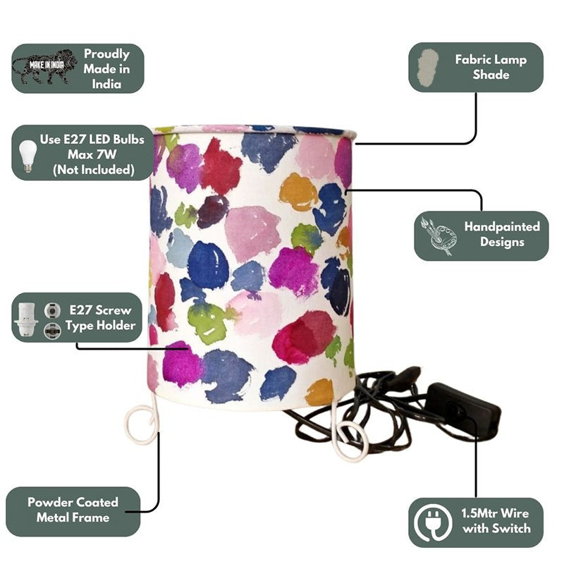Flora Stroke Handpainted Fabric Table Lamp - Multicolor media 3