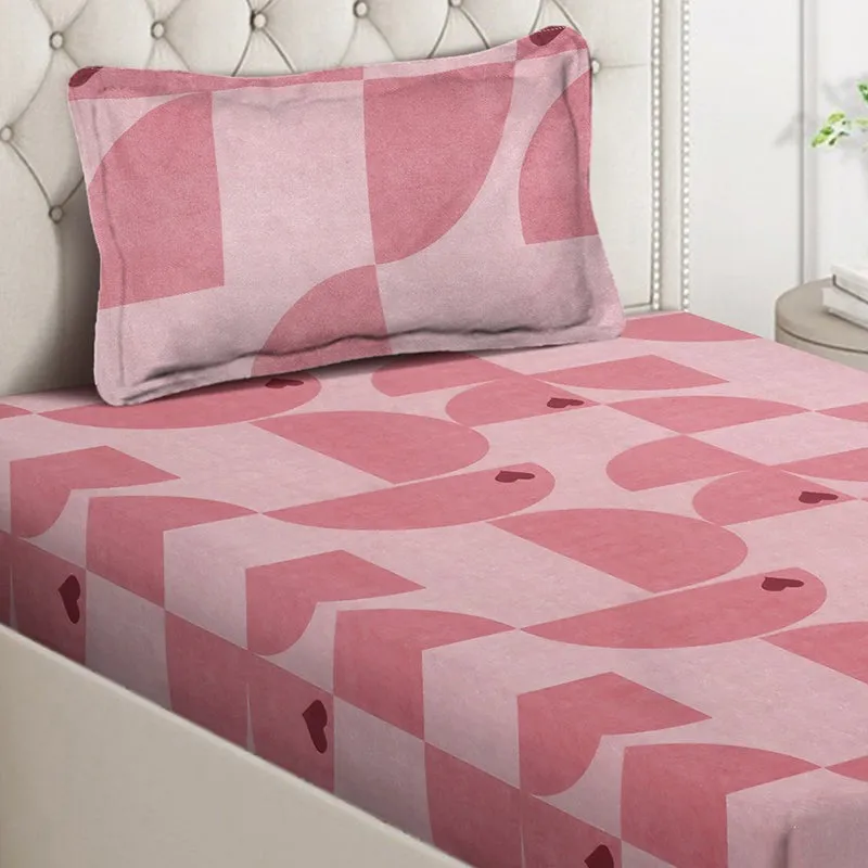Blushing Arcs Abstract PolyCotton Bedsheet  - 130 GSM media 4