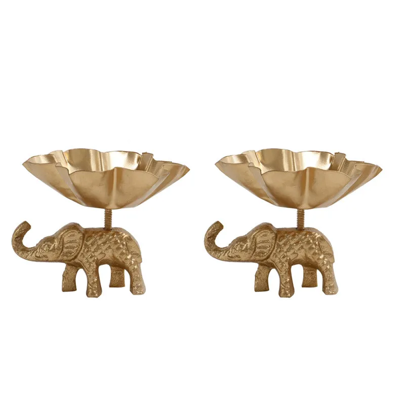 Gol Gajendra Tealight Candle Holder - Set Of Two media 4