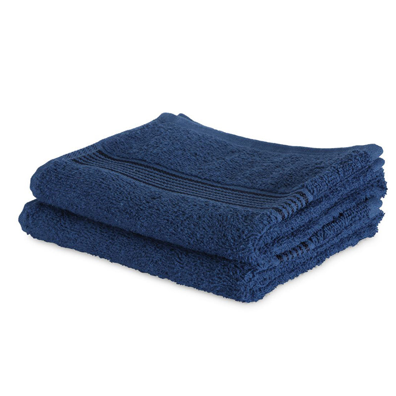Eva Quick Dry Hand Towel (Navy Blue) - Set Of Two media 4