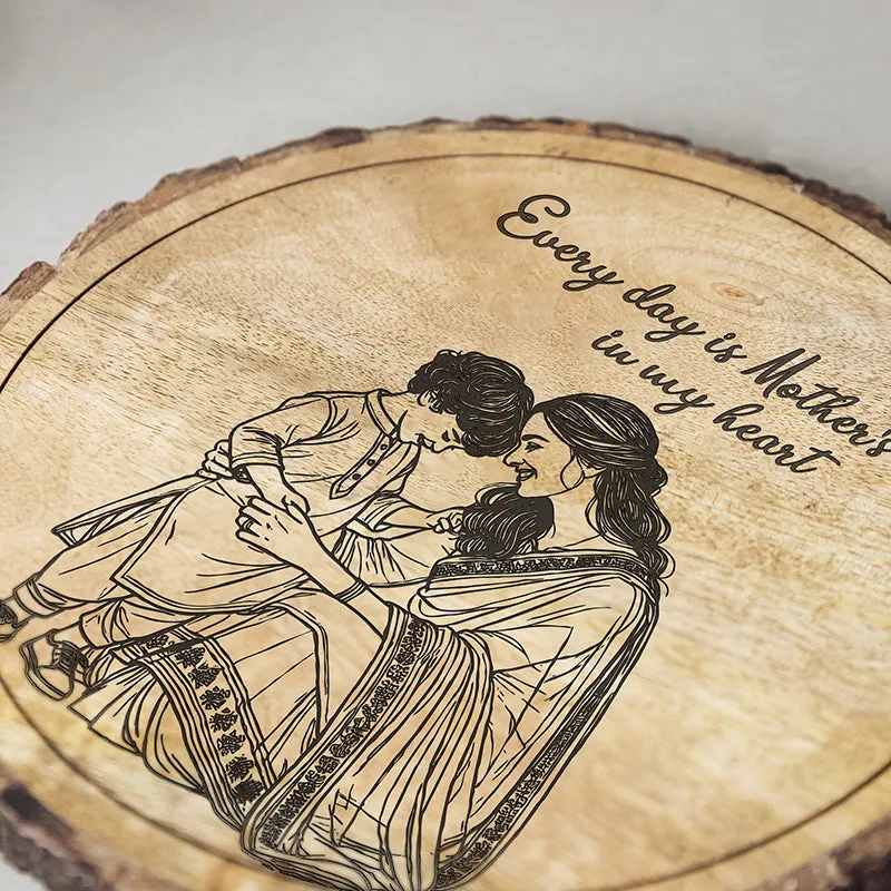 Every Day Is Mother's Day Wood Showpiece - Round media 4