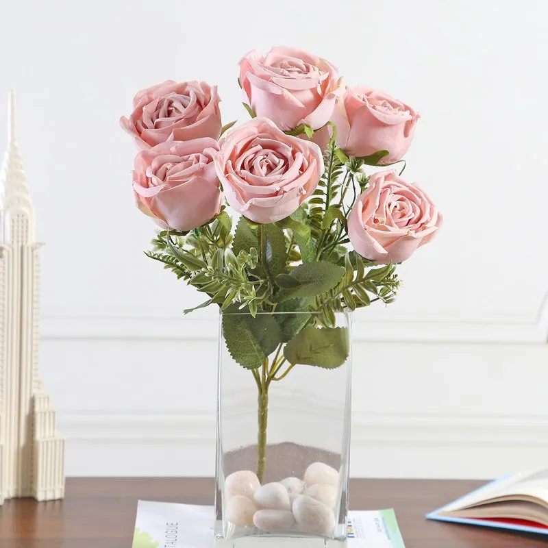 Petaluxe Rose Fabric Artificial Flower - Pink media 5