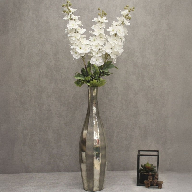 Real Look Artificial Delphinium Flower Stick - White media 3