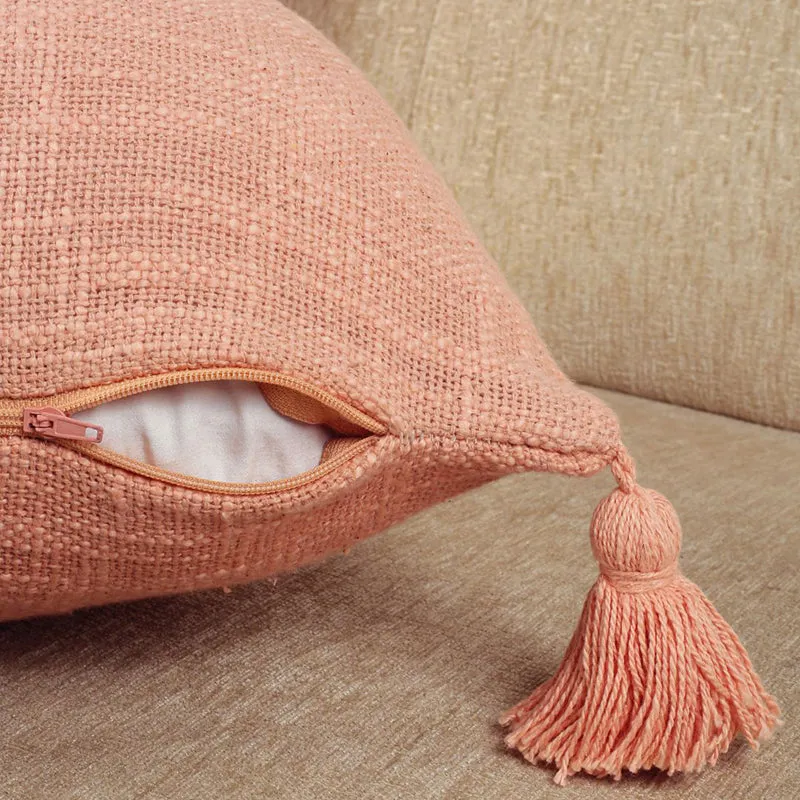Claira Solid Cushion Cover (Peach) - Set Of Two media 4