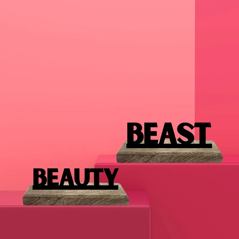 Beauty & Beast Typography Showpiece - Set Of Two media 1