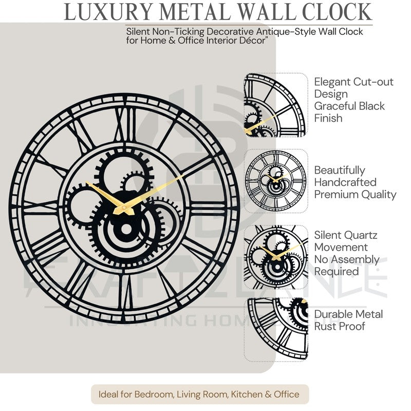 Rhythm Silent Wall Clock - Black media 7