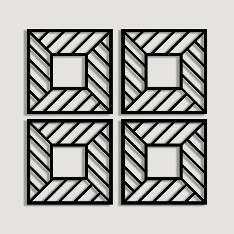 Rictor Geometric Square MDF Wall Accent - Set of Four media 3