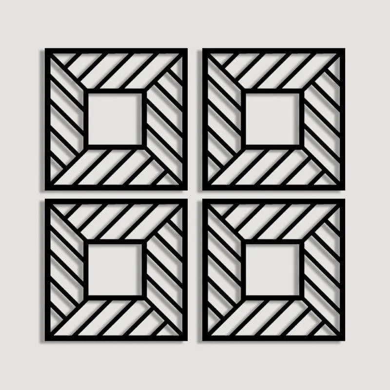 Rictor Geometric Square MDF Wall Accent - Set of Four media 3