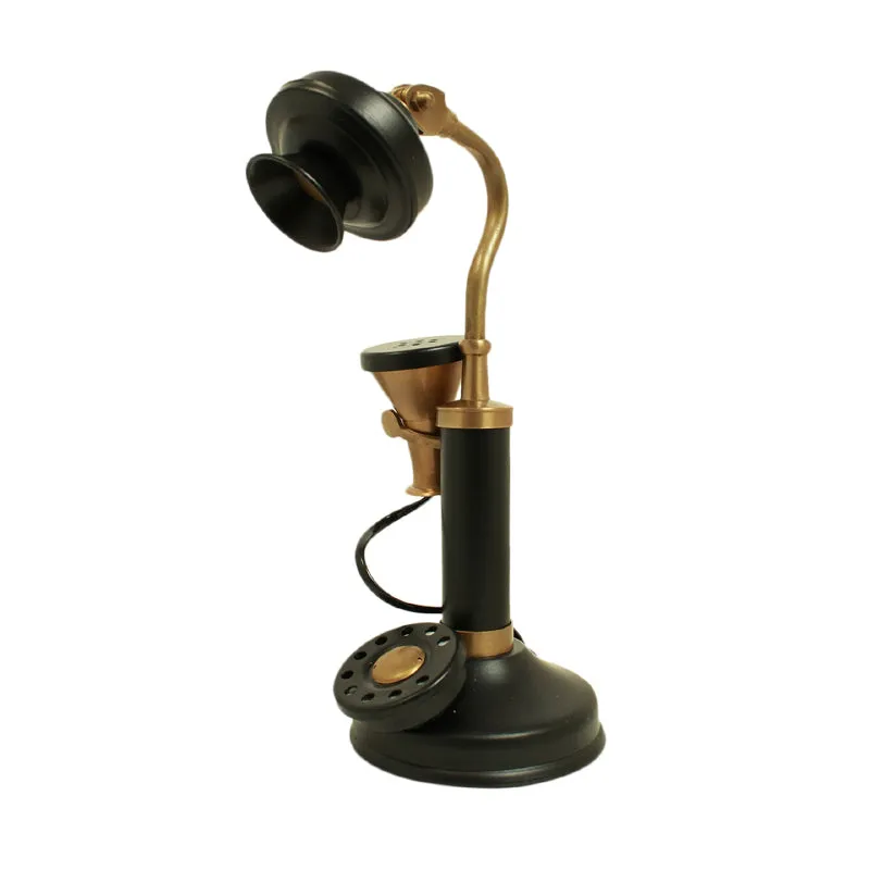 Roma Antique Telephone Showpiece -  Antique Gold & Black media 3