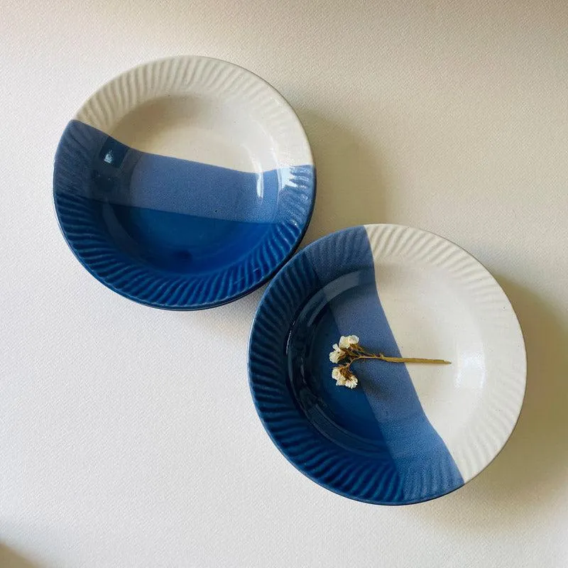 Yila Pasta Plate (White & Blue) - Set Of Four (7 Inches) media 5