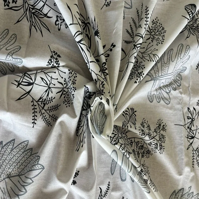 Bloom Veil Cotton Bedsheets (Black) - 400 TC media 4