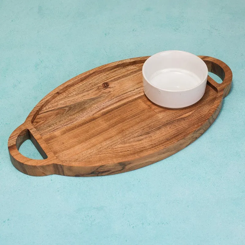 Nature Nest Sharing (Wood,Ceramic) Platter - Two Piece Set media 4