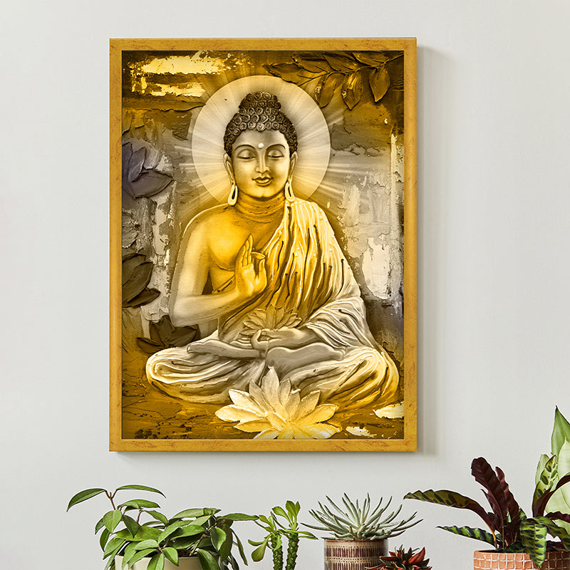 Golden Aura Buddha Wall Art