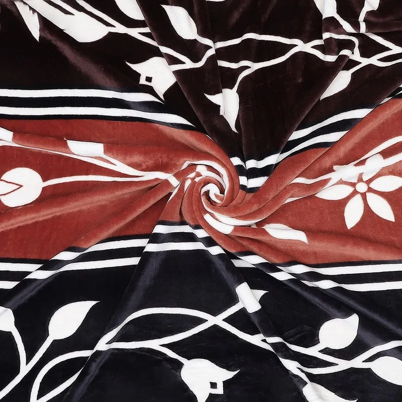 Monte Carlo Ocean Blossom Blanket (Black,Brown) - 550 GSM media 7