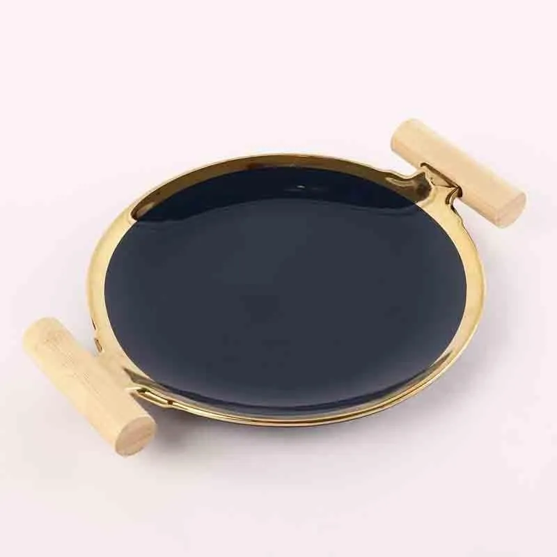 Moonshine Ceramic Platter With Handles - Royal Blue media 5