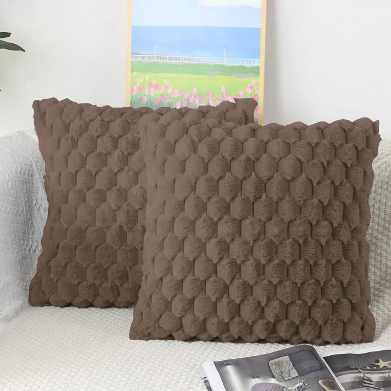 Geo Luxe Cushion Cover Set (Cocoa Brown) - Set Of Two media 3