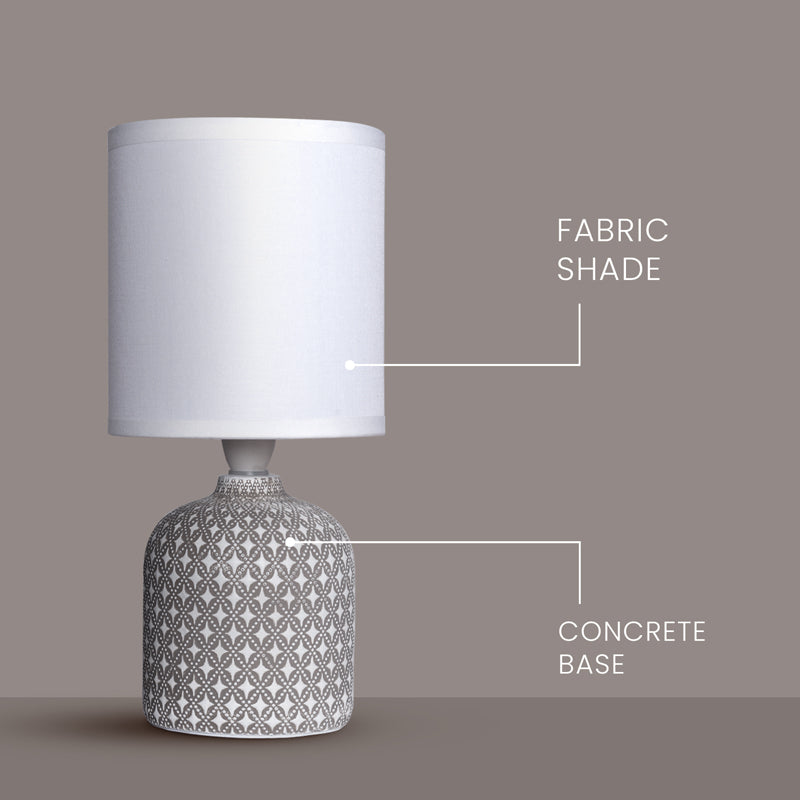 Moroccan Mist Concrete LED Fabric Table Lamp - Grey media 3
