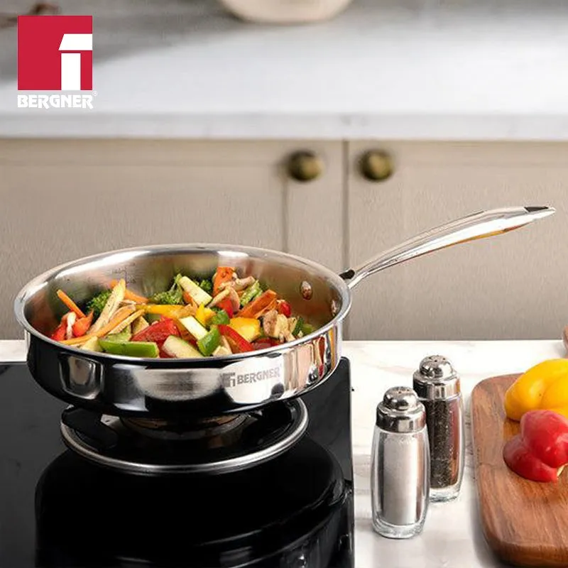 Bergner Induction Safe Frying Pan With Lid - 1800 ml/10 Inches media 1