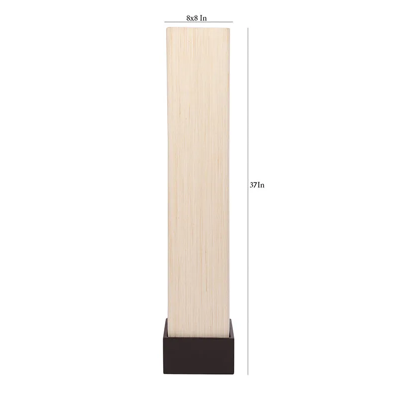Axiya Wooden Tower Floor Lamp With Khadi Shade - Off-White media 5