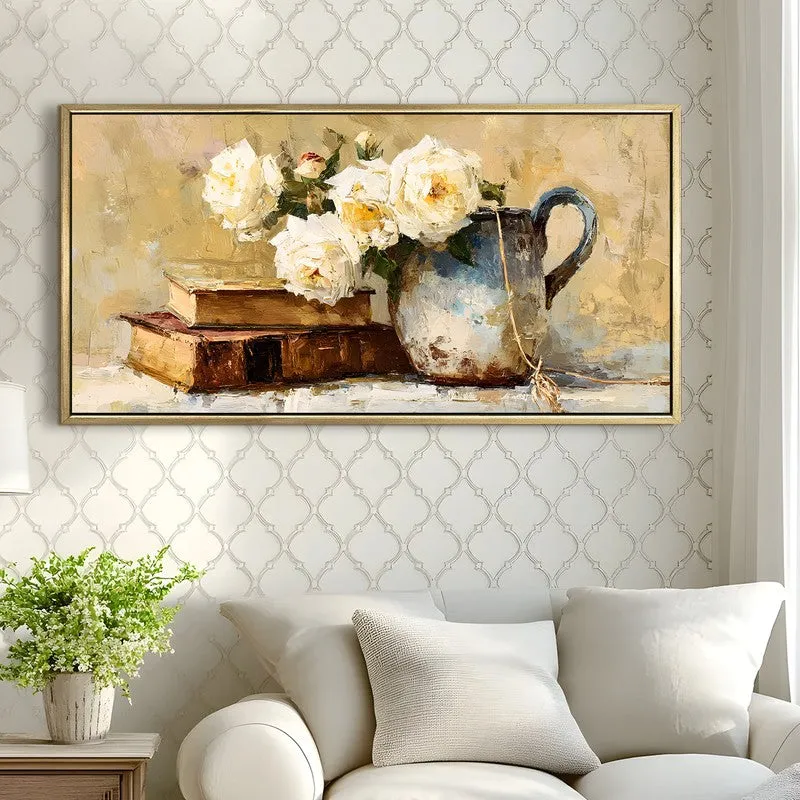 Calm Florals Canvas Wall Painting With Frame media 4