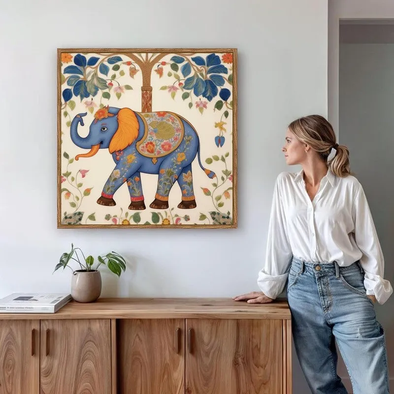 Indian Regal Tusker Canvas Wall Art With Frame media 6