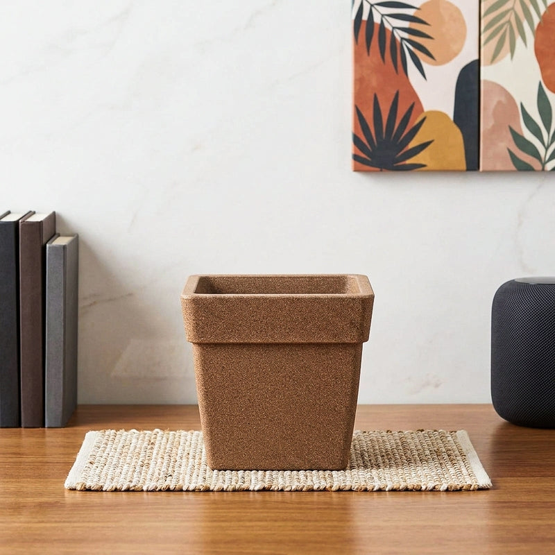 Ugaoo Barca Square Medium Planter - Sand - 13.7x13.7x13.7 Inches