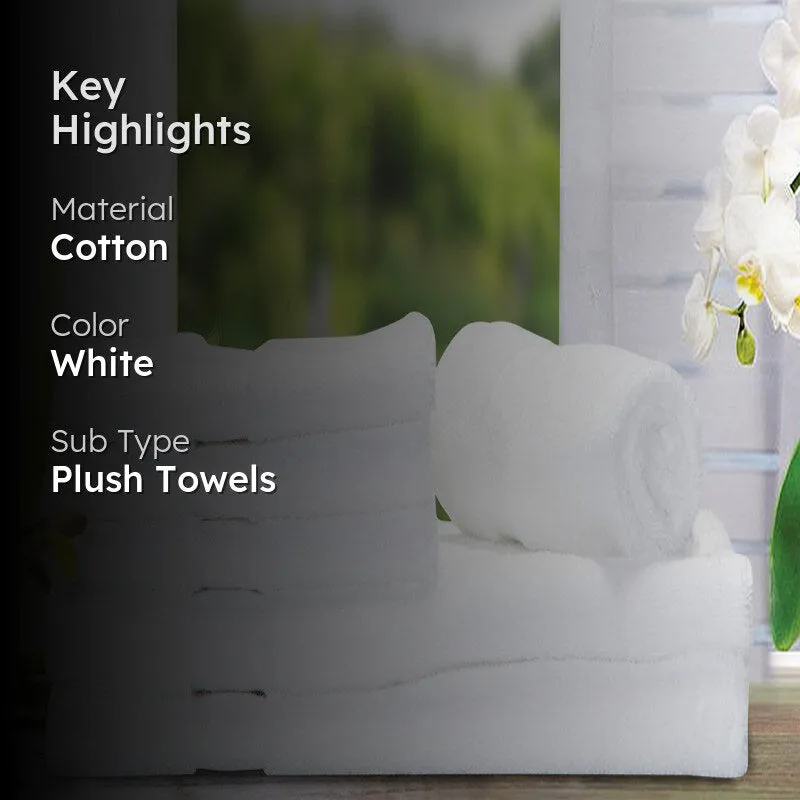 Miorah Hand & Face Towel Combo (White) - Six Piece Set media 2