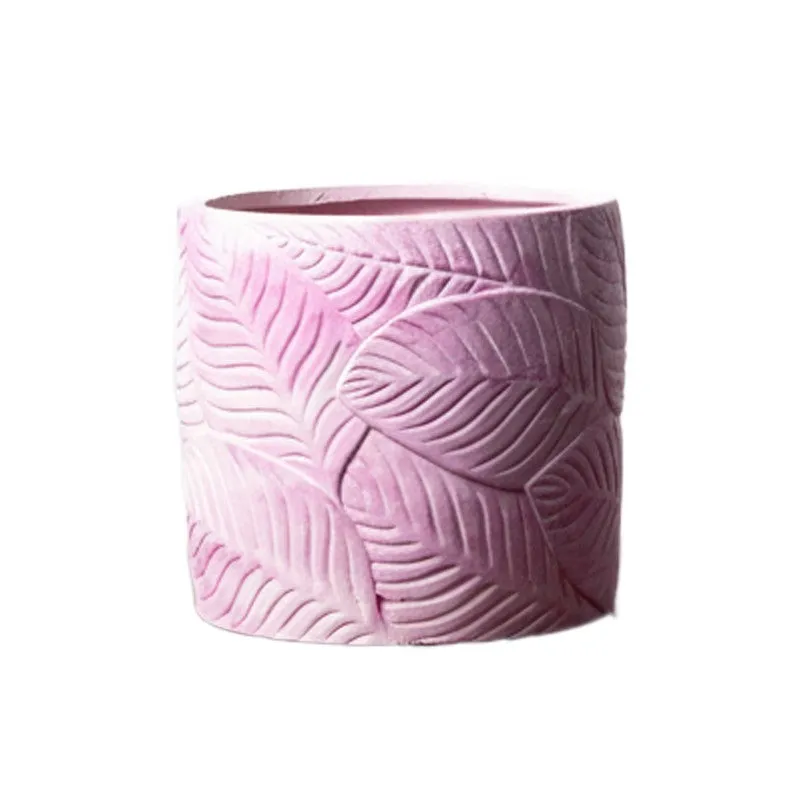 Leaf Print Planter - Pink media 4