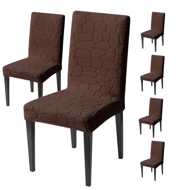 Elvra Classic Chair Cover(Brown) - Set Of Six media 4