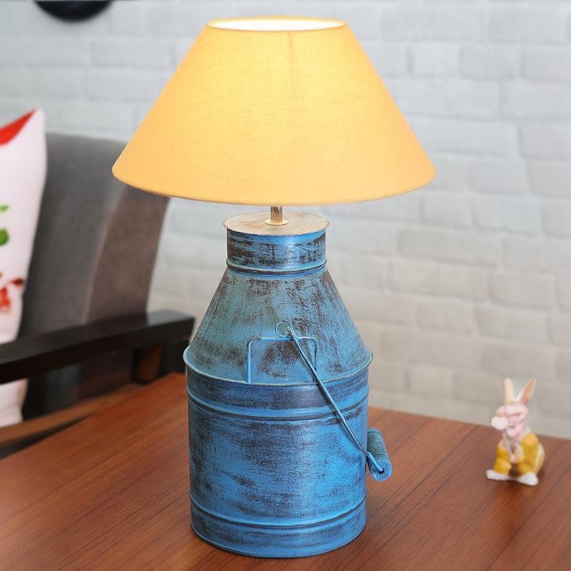 Dairyman Fabric Table Lamp - Blue,Gold