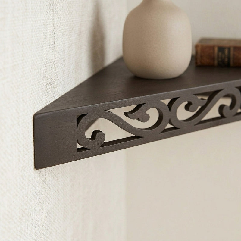 Delores Corner Floating Shelf (Black) - Set Of Two media 3