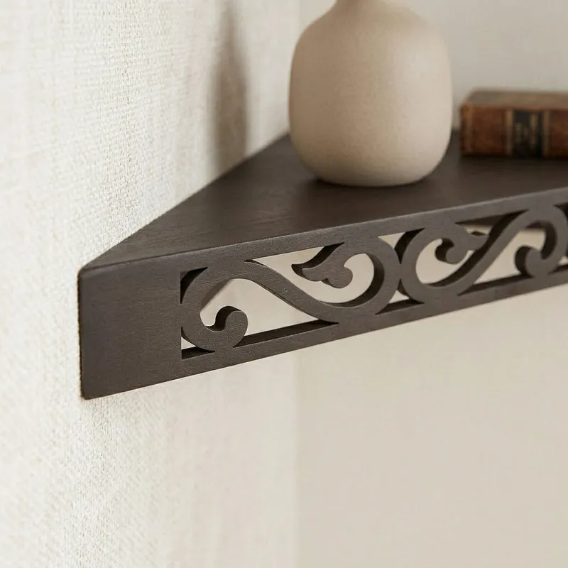 Delores Corner Floating Shelf (Black) - Set Of Two media 3