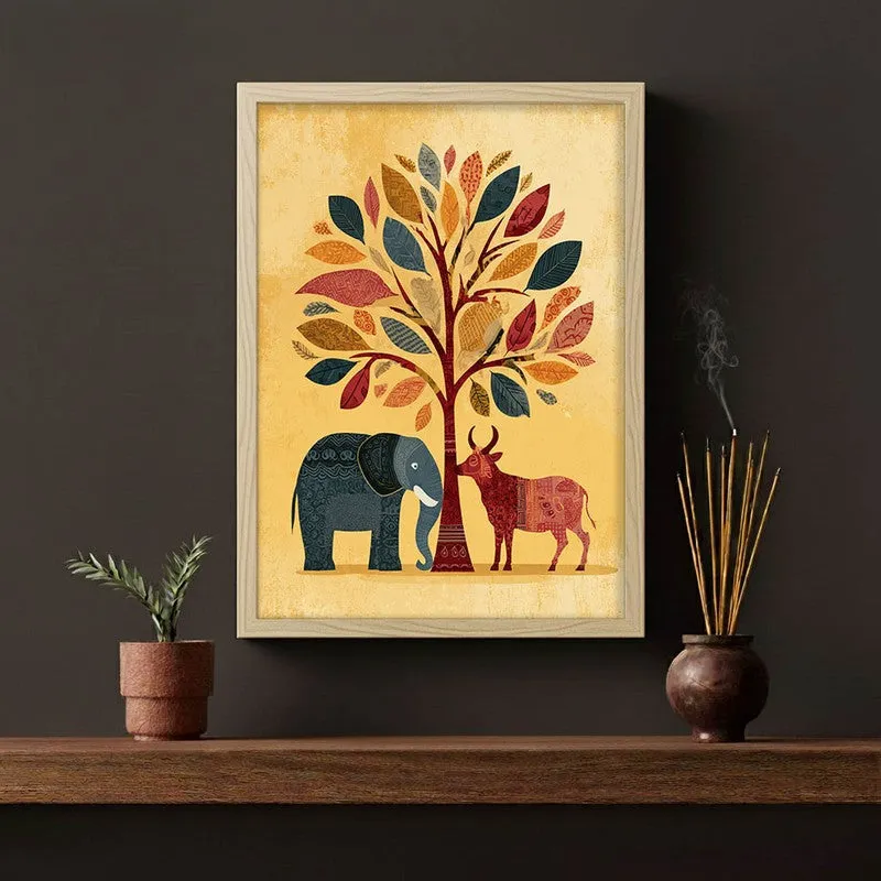 Vanira Canvas Wall Painting With Brown Frame media 7