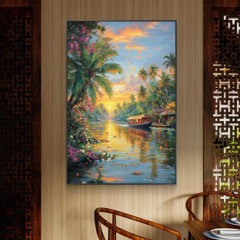 Serene Backwaters Wall Painting media 3