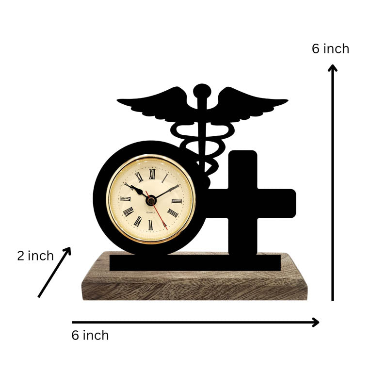 Healing Hour Iron & Mango Wood Table Clock media 5
