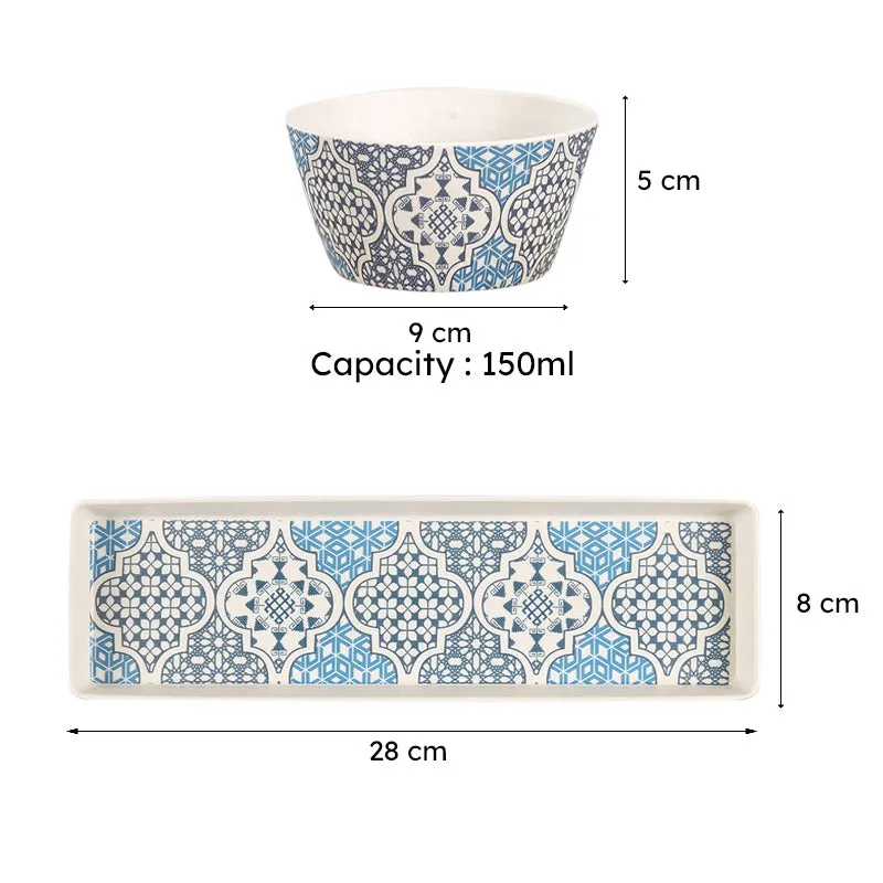 India Circus Sublime Bone China Snack Bowl With Tray (150 mL) - Four Piece Set media 7