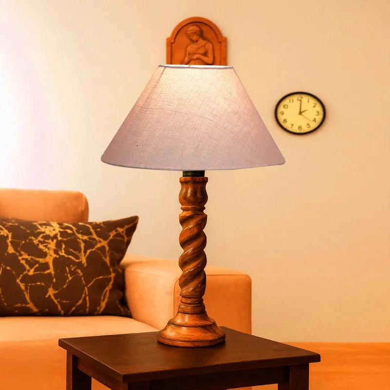 Elvane Liora Wooden Table Lamp - Grey media 3