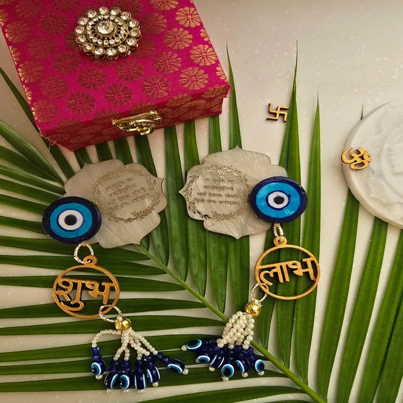 Zyra Evil Eye Shubh Labh Hanging Latkan - Set Of Two media 1