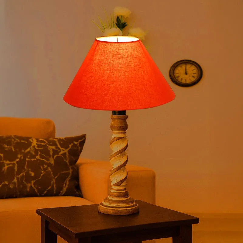 Modera Kyne Wooden Table Lamp - Orange media 1
