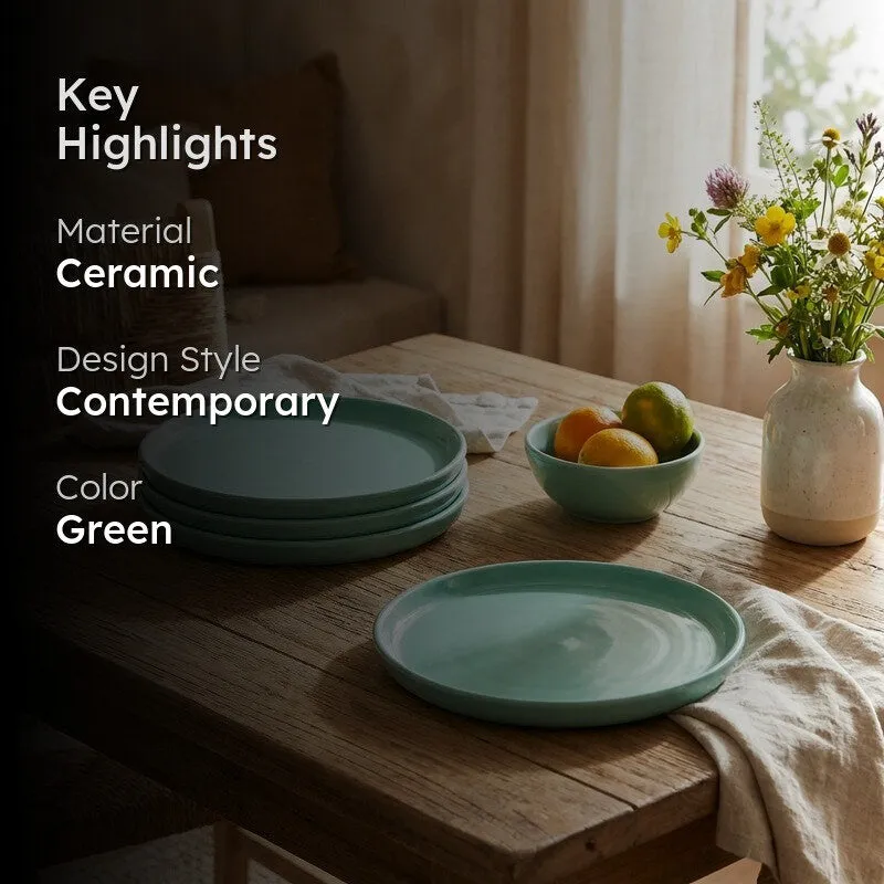 Ceramic Quarter Plate (Sage Green) - Set Of Four media 2