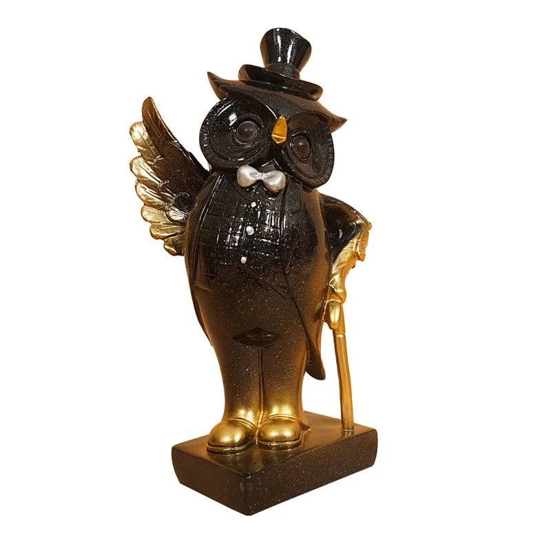 Charming Black Owl with Tray Decor media 8