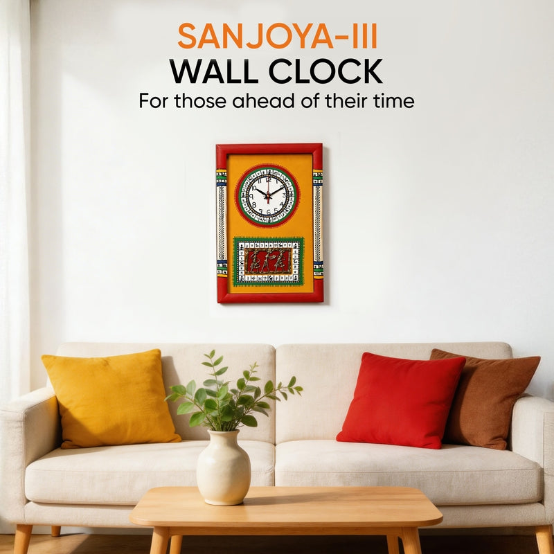 Sanjoya Warli Wall Clock - Yellow media 3