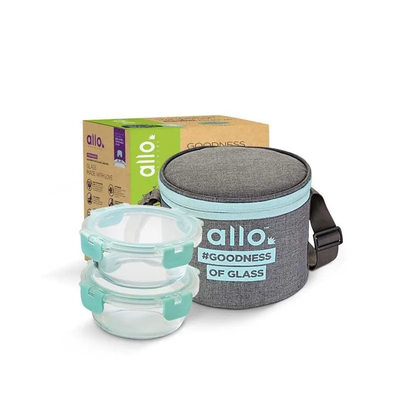 Jonas Lunchbox With Round Grey Bag (390 ML) - Set Of Two media 5