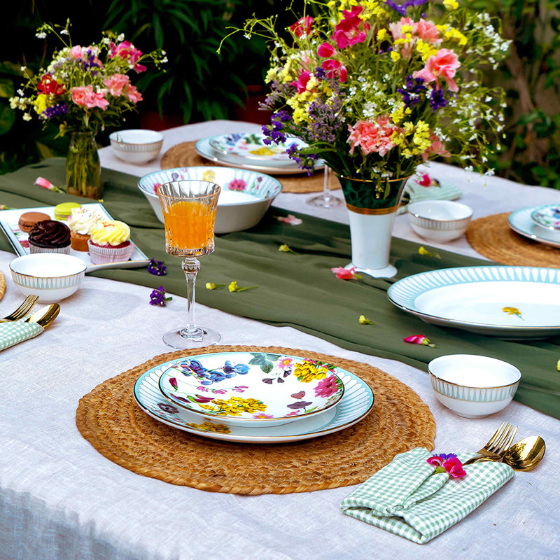 Basant 24k Gold Brushed Porcelain Dinner Set - 21 Piece Set media 12