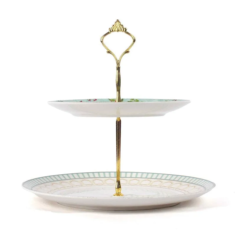 Royal Tier Cake Stand - Green,White media 5