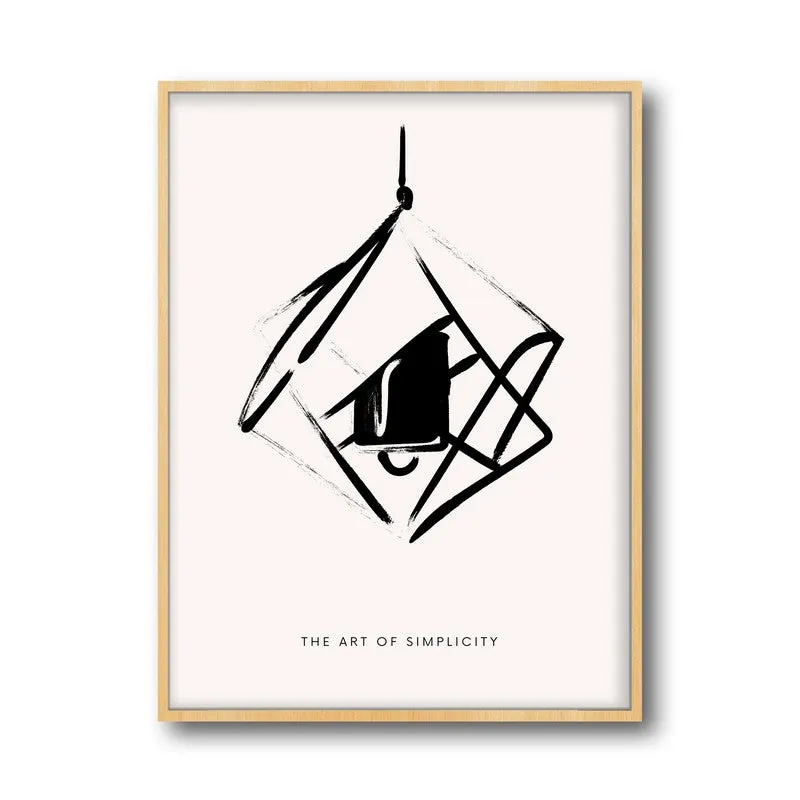 Suspended Calm Canvas Wall Painting With Brown Frame media 3
