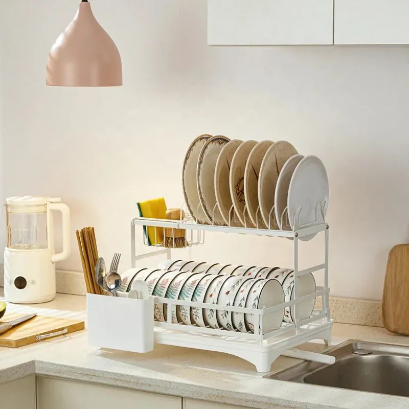 Orho Two Tier Dish Rack - White media 1