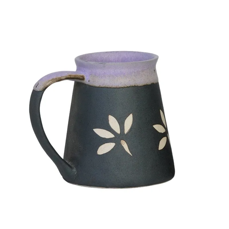 Ceramic Ceramic Coffee Mug (270 mL Each,Grey,Black) - Set Of Two media 6