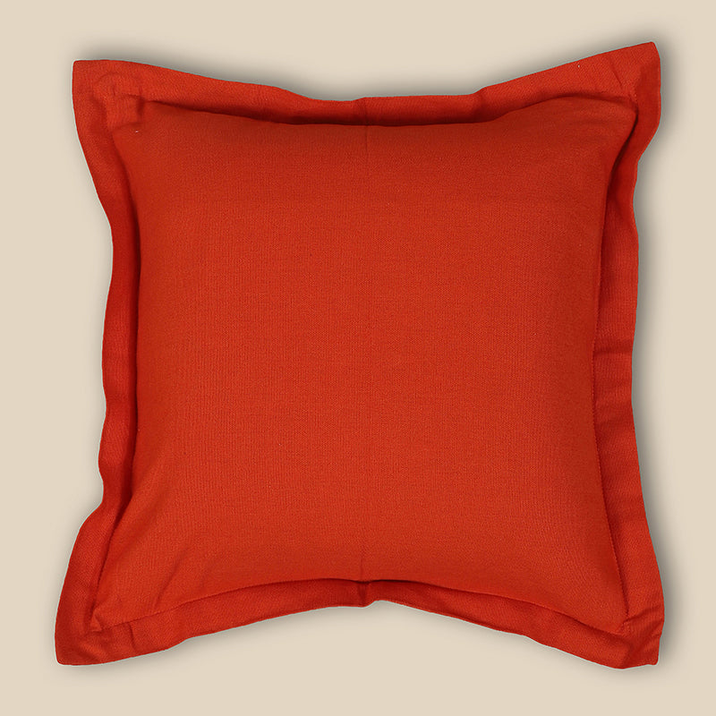 Swayam Tona Printed Cushion Cover (Orange) - Set of Two image 3