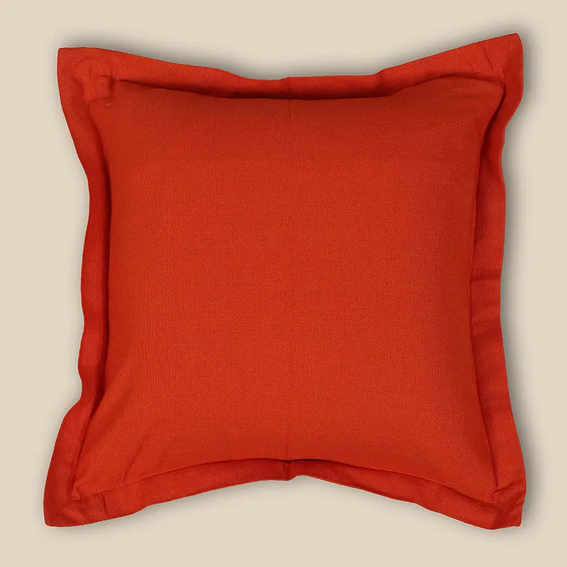 Swayam Tona Printed Cushion Cover (Orange) - Set of Two media 3